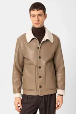 Veste en similicuir pour homme Antioch avec doublure en vison