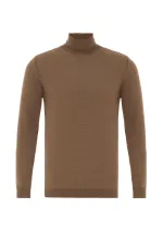 Antioch Açık Kahve Tam Boğazlı Erkek Triko