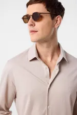Antioch Bej Slim Fit Erkek Gömlek