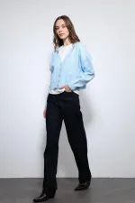 Antioch Mavi Yün Karışımlı Hırka