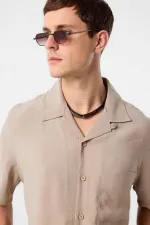 Antioch Bej Modal Kumaş Erkek Gömlek