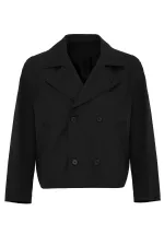 Antioch Siyah Crop Fit Erkek Trençkot Antioch Siyah Crop Fit Erkek Trençkot
