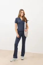 Antioch Smoke Grey Polo Collar Women's T-Shirt