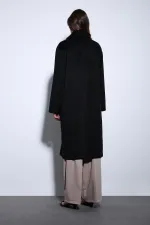 Antioch Siyah Kruvaze Kadın Kaban