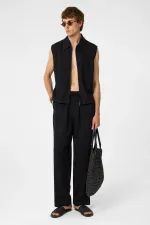 Antioch Black Polo Collar Textured Men's Vest Antioch Black Polo Collar Textured Men's Vest