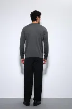 Pull basique pour homme Antioch Anthracite à texture douce
