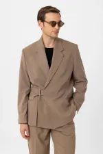 Antioch Vizon Kuşaklı Relax Fit Erkek Blazer Ceket