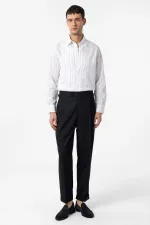 Antioch Lacivert Yüksek Bel İtalyan Kalıp Pileli Erkek Pantolon