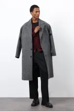Manteau homme Antioch gris coupe décontractée à chevrons