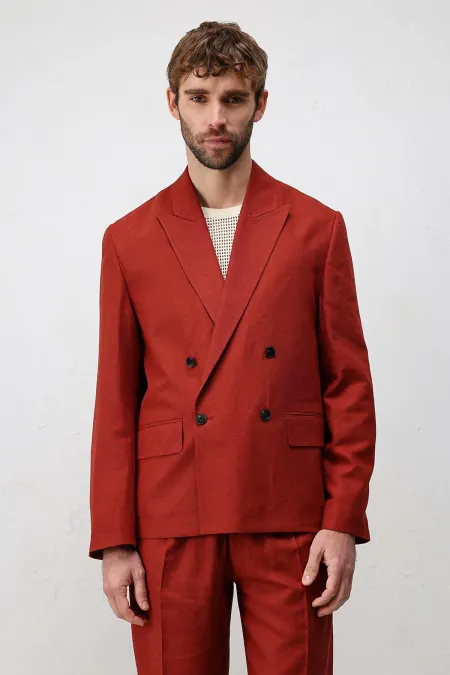 Veste blazer pour homme Antioch Tile Relax Fit en lin mélangé