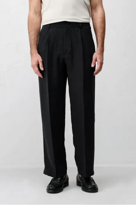 Antioch Black Lyocell Blend Men's Trousers