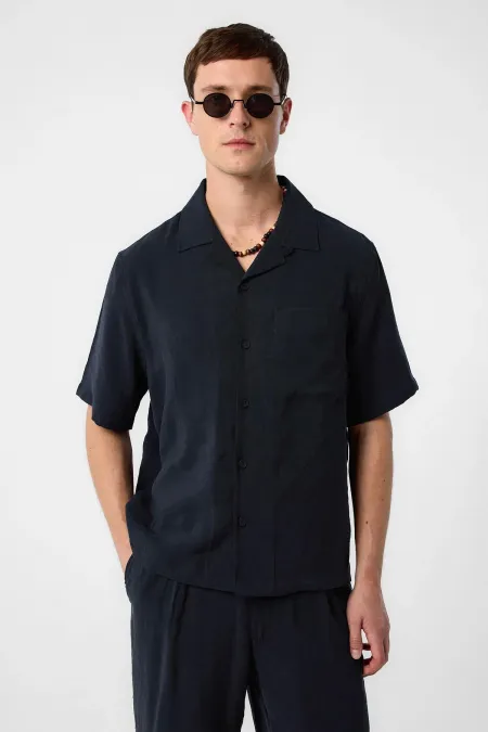 Antioch Siyah Modal Kumaş Erkek Gömlek