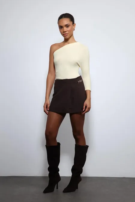 Antioch Yellow Asymmetrical Collar Top