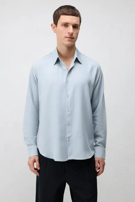 Antioch Bebe Mavi Teknik Regular Fit Erkek Gömlek