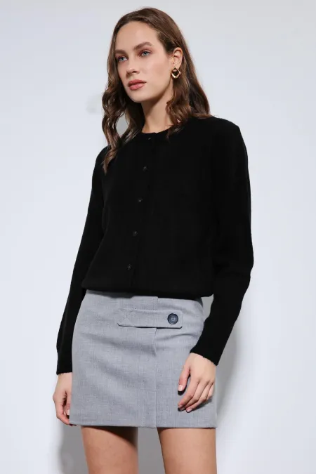 Gilet Antioch noir à texture douce