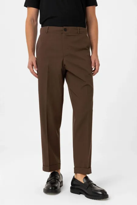 Antioch Coffee High Waist Straight Fit Men's Trousers