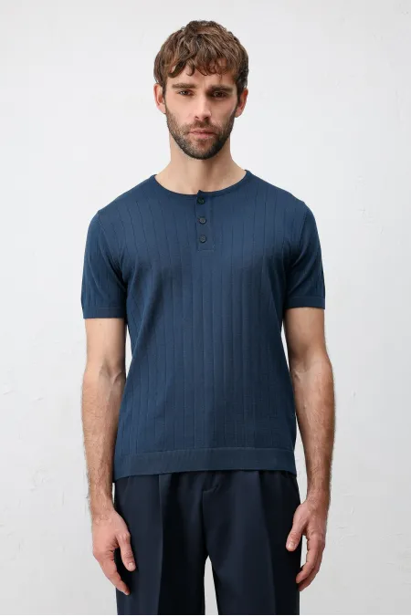 Antioch Indigo Textured Men's Knit T-Shirt