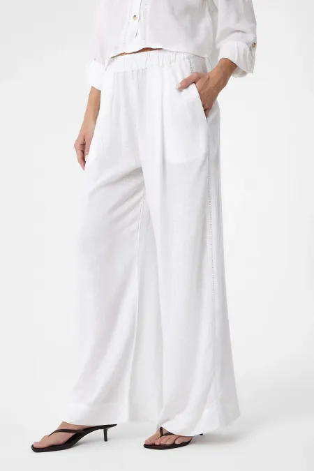 Antioch Beyaz Şerit Detaylı Kadın Pantolon