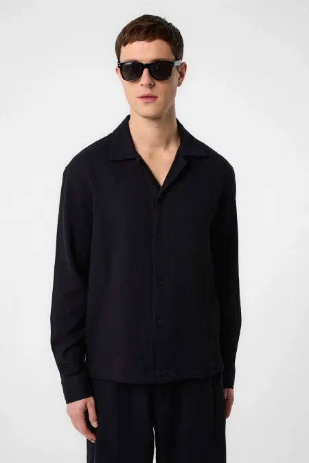 Antioch Black Textured Men's Shirt