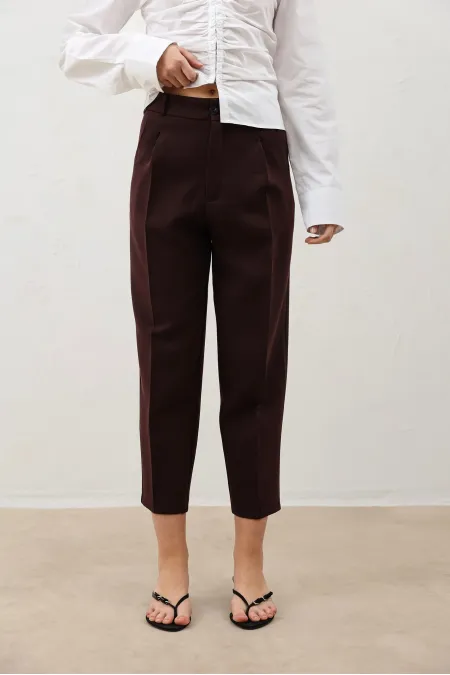 Antioch Bordo Pensli Kadın Pantolon
