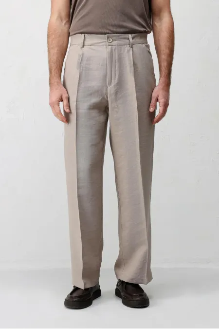 Pantalon homme Antioch beige en mélange de lyocell