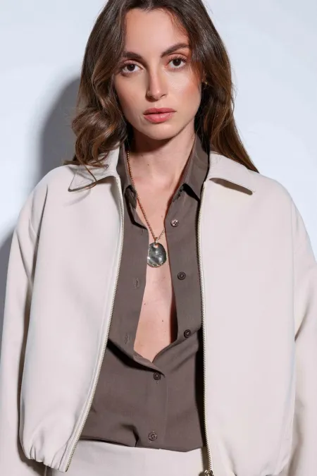 Veste bomber zippée Antioch Stone pour femme