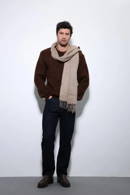 Pull en maille texturée Antioch Coffee pour homme