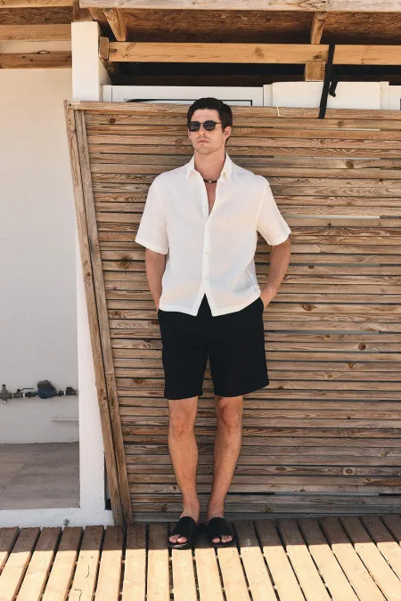 Antioch White 100% Linen Relaxed Men's Shirt