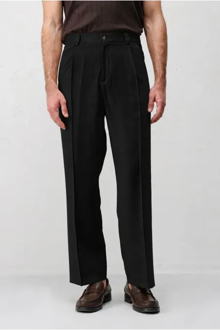 Antioch Siyah Pileli Relaxed Fit Erkek Pantolon Antioch Siyah Pileli Relaxed Fit Erkek Pantolon