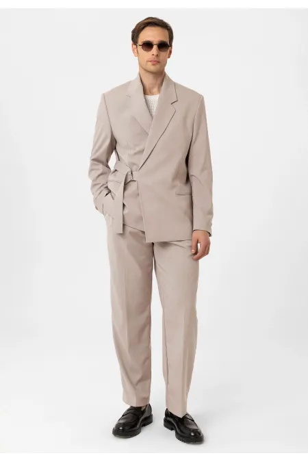 Antioch Taş Kuşaklı Relax Fit Erkek Blazer Ceket