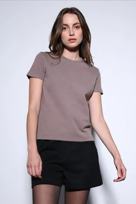 T-shirt basique Antioch Mink pour femmes