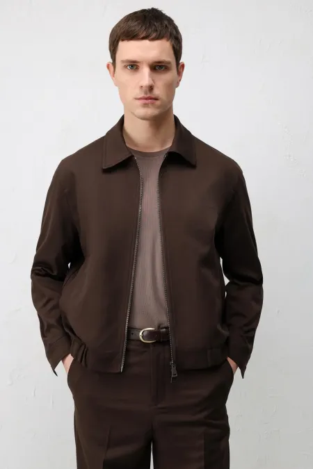 Antioch Koyu Kahve Bel Lastikli Erkek Mont