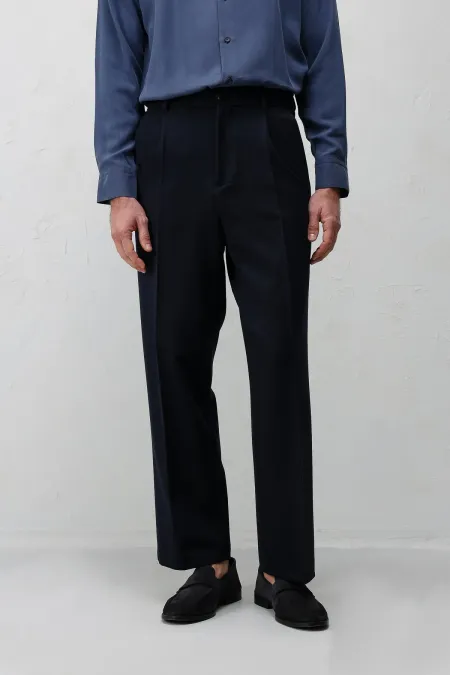 Antioch Açık Lacivert Relax Fit Pilili Erkek Pantolon