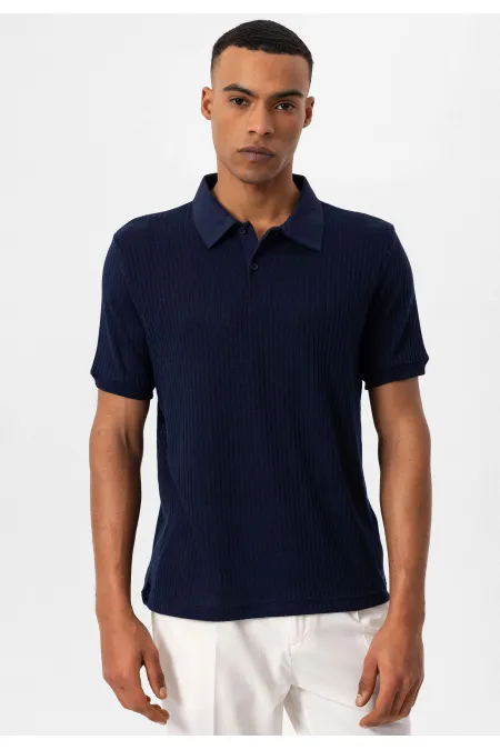 T-shirt polo homme Antioch Navy coupe slim