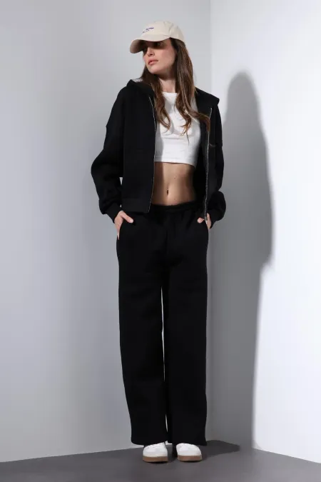 Antioch Black Zip-Up Hooded Women's Sweatshirt