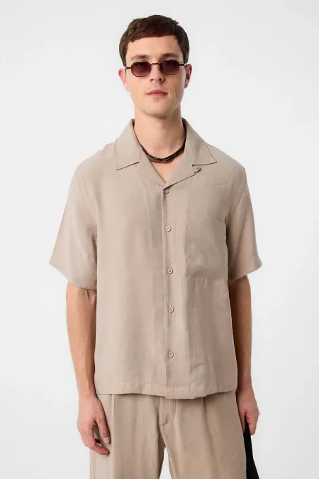 Antioch Bej Modal Kumaş Erkek Gömlek