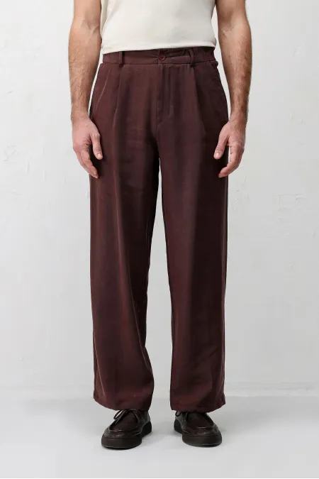 Antioch Burgundy Lyocell Blend Men's Trousers
