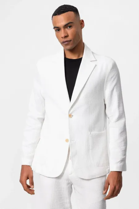 Antioch Beyaz Astarsız Torba Cepli Erkek Blazer Ceket Antioch Beyaz Astarsız Torba Cepli Erkek Blazer Ceket