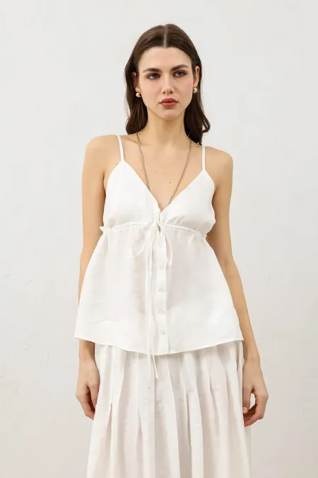 Antioch Ecru Ruched Women's Top