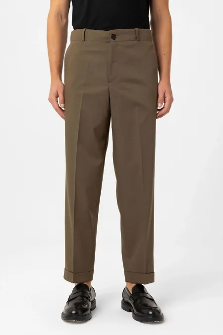Antioch Khaki High Waist Straight Fit Men's Trousers