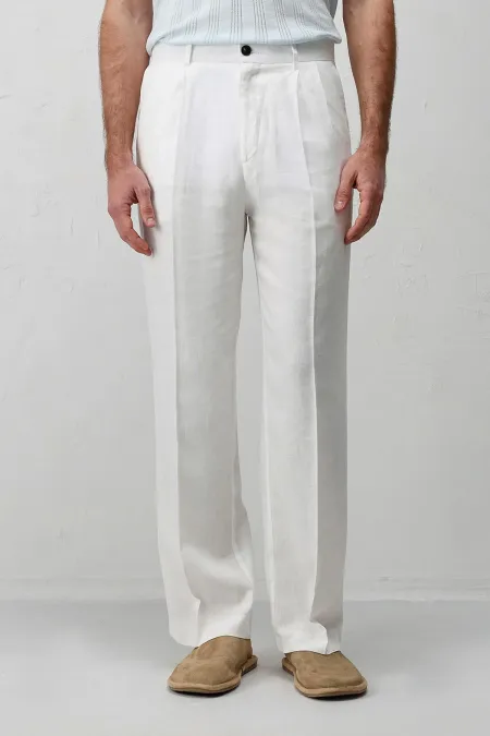 Antioch White Linen Blend Men's Baggy Pants