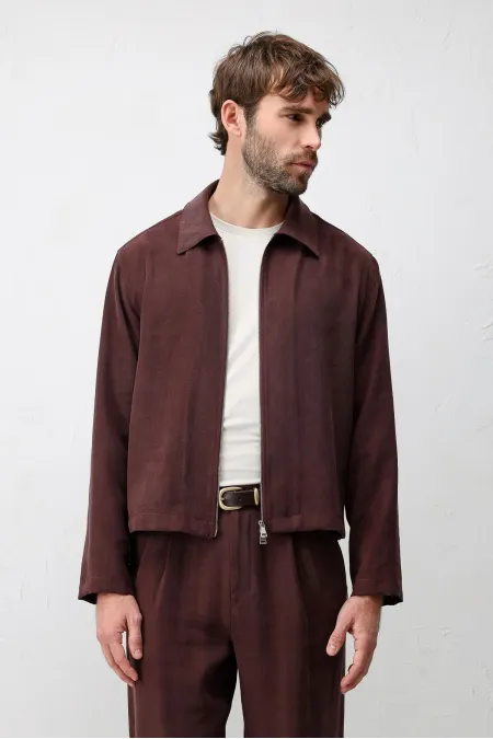 Veste d'été Antioch Burgundy en lyocell mélangé