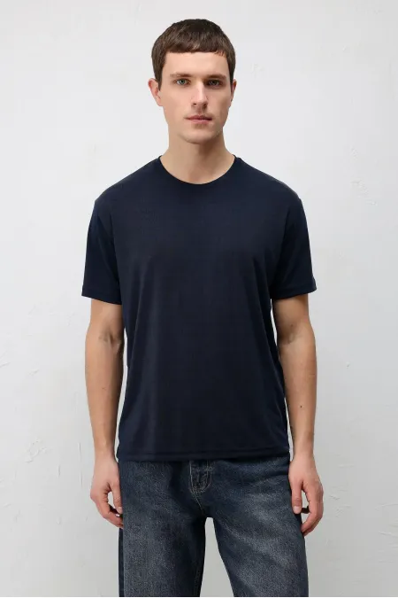 T-shirt texturé premium Antioch Navy pour homme