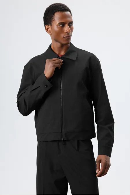 Antioch Siyah Çizgili Mevsimlik Erkek Mont