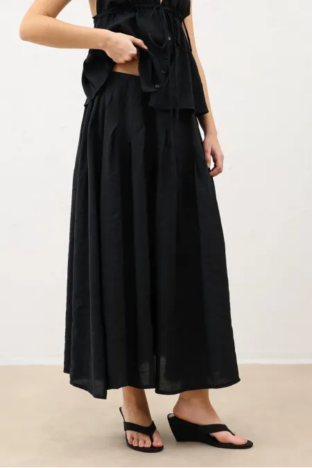 Jupe drapée noire Antioch pour femme