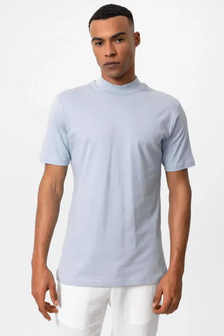 T-shirt basique Antioch bleu clair coupe slim