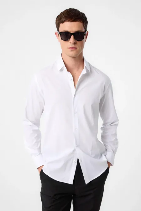 Antioch Beyaz Slim Fit Erkek Gömlek