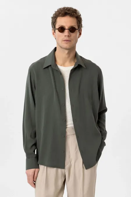 Chemise homme Antioch Khaki Relax Fit en tissu lyocell