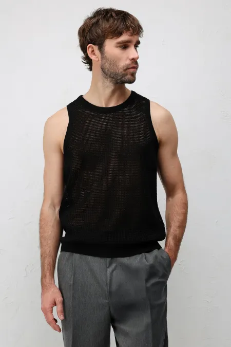 Débardeur Antioch en maille noire pour homme