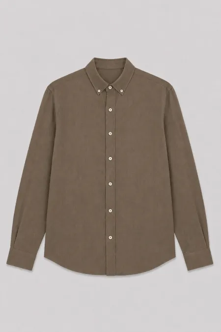 Antioch Beige Linen Blend Relaxed Fit Men's Shirt